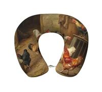 Gongjuy Cuscino volante con galline arrosto, cuscino da viaggio, cuscino da viaggio in memory foam, testa portatile a forma di U