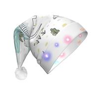 Gongjuy Dinosauro che cammina il partito di Natale forniture adulto peluche luminoso cappello di Natale, ha condotto i cappelli di Natale con le