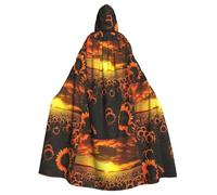 Gongjuy Girasole Campo Tramonto Mare Di Fiori 1 Adulto Partito Mantello Accessori Abbigliamento, Adulto Halloween Mago Plus Size Con Cappuccio Horror Mantello