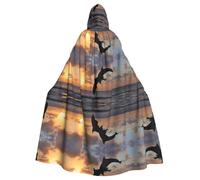 Gongjuy Mantello da festa per adulti che saltano i mari, accessori per adulti, stregone di Halloween per adulti, mantello horror con cappuccio