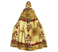 Gongjuy Mantello da festa per adulti con scritta "Merry Christmas", accessorio per adulti, per Halloween, taglie forti, mantello horror con cappuccio