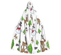 Gongjuy Mantello per feste per adulti con scritta "Merry Christmas", accessori per adulti, per Halloween, taglie forti, mantello horror con cappuccio