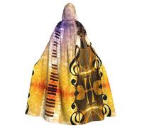 Gongjuy Musica astratta adulto partito mantello accessori di abbigliamento, adulto Halloween Mago Plus Size incappucciato Horror Mantello