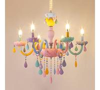 GONGKAI Cristallo Moderno, Lampada da soffitto dimmerabile per cameretta dei Bambini, Lampada a Sospensione in Metallo Multicolore contemporanea per Camera da Letto, sogg