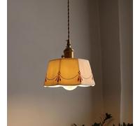 GONGKAI Lampada a Sospensione retrò Giapponese in Ottone smaltato in Ceramica Stampata di Lusso lampadario Cucina Isola Fattoria Piccola Illuminazione a Sospensione Lampada a Sospensione d