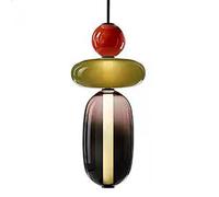 GONGKAI Lampadario Moderno Nordico Multicolore in Vetro, lampadario Fai da Te con Paralume in Vetro, Lampada a Sospensione Creativa con Colori a Caramella per Ristorante (Dimensioni: C)