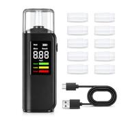 Gonikli Etilometro Portatile Certificato CE, Ricarica Type-C, 11 bocchette | Alcol Test con Display Schermo LED, Alta precisione, Due metodi di Prova, per Uso Personale Famiglia e Professionale
