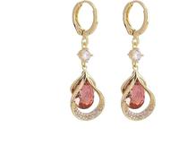 Goniome Orecchini magnetogeni per flusso linfatico, orecchini al germanio per magnetoterapia linfatica, orecchini per terapia magnetica, orecchini per linfodrenaggio regalo per le donne (Rosso)