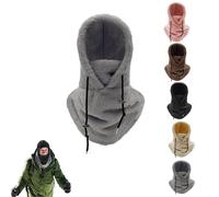 Goniome Sherpa Hood,Sherpa Ski Hood, Sherpa Hood Ski Mask,Wind-Resistant Winter Face Mask,Fleece Ski Mask for Men And Women (Gray)