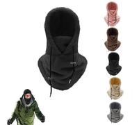 Goniome Sherpa Hood Ski Mask - Maschera Invernale Antivento in Pile per Uomini e Donne (Nero)