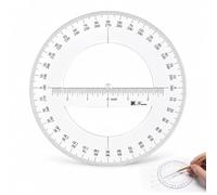 Goniometro a cerchio completo 360 - Strumento di misurazione matematica in plastica da 20 cm, righello goniometro rotondo con braccio rotante per misurazione dell'angolo, bussola geometrica