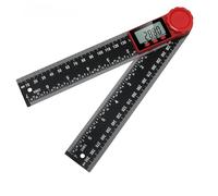 Goniometro ad angolo digitale 0-360° 2 in 1 con display LCD, 7in/200mm Goniometro digitale a doppia scala, per lavori di legno, costruzione e misurazione