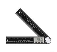 Goniometro angolare digitale 2 in 1 con scala da 200 mm e display LCD trasparente per la lavorazione del legno, realizzato in fibra di vetro e ABS per una maggiore durata e letture precise (nero)