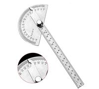 Goniometro da 180 gradi Calibro angolare in acciaio inossidabile Strumento di misurazione matematica multifunzione regolabile Righello a semicerchio(Type 2-14.5 cm)