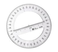 Goniometro da 25 cm, strumento di misurazione a 360 gradi, goniometro rotondo, regola matematica, cerchi stencil per studenti