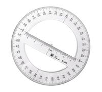 Goniometro da 25 cm, strumento di misurazione a 360 gradi, goniometro rotondo, regola matematica, cerchi stencil per studenti