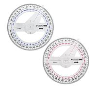 Goniometro da 360 Gradi, 2 Pezzi Trasparente Goniometro da 360 Gradi Strumento di misurazione del cercatore dell'angolo di Oscillazione Circolare Forniture per Ufficio Scolastiche, 10 cm