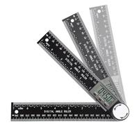 Goniometro Digitale, 360° Righello Angolare Digitale con Display LCD Strumento di Misurazione Misura Righello con Funzione di Bloccaggio per Costruzione Ingegneria Lavoro di Legno(Nero)