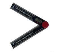 Goniometro digitale angolare, strumento di misurazione da 17,8 cm con precisione ± 0,3°, display LCD, blocco di tenuta, per falegnameria fai da te (nero)
