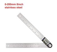 Goniometro digitale da 300 mm da 12 pollici Righello angolare da 200 mm Misuratore di angolo da 8 pollici Misuratore di angolo in plastica/acciaio inossidabile 360 goniometro inclinometro(200mm)