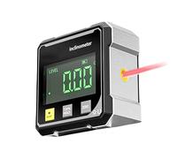 Goniometro digitale magnetico a 4 lati con laser, ad alta precisione, inclinometro inclinometro con display LCD, livella a bolla per lavori in legno, costruzione, macchinari