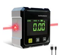 Goniometro Digitale Magnetico a 4 Lati, Livella Digitale Type-C con Display LCD, Livella Laser Impermeabile per Lavorazione del Legno, Seghe da Banco, Applicazioni di Sospensione