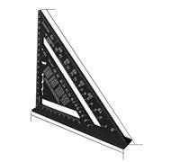Goniometro, Goniometro for righello triangolare in lega di metallo da 7 pollici for carpentiere quadrato for misurazione del layout for la lavorazione del legno e la carpenteria(Noir)