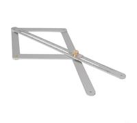 Goniometro multi-angolo in acciaio inossidabile con righello di bloccaggio scorrevole per misurazioni accurate in edilizia e lavorazione del legno, 280 mm argento (lungo)