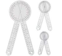 Goniometro Outlev Set 3 pezzi di 6/8/12 pollici di terapia occupazionale di terapia professionale di misurazione del protrattore angolo righello kit di righello di plastica a 360 gradi universali