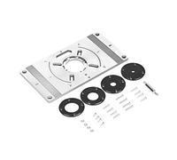 Goniometro per la lavorazione del legno, Piastra di inserimento della tavola del router in lega di alluminio Scheda di vibrazione dello strumento di incisione della macchina for il taglio con 4 anelli