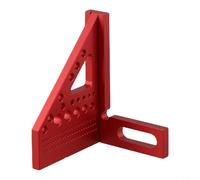 Goniometro quadrato in alluminio con righello combinato 3D con livella a bolla, scala metrica incisa per la lavorazione del legno e layout di foratura (rosso)
