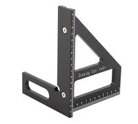 Goniometro quadrato per la lavorazione del legno 45 90 gradi Mitra di precisione Righello triangolare Scriber Strumento di misurazione del layout per Ingegnere Falegname Lega di (Nero)