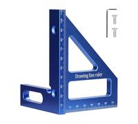 Goniometro, Righello di misurazione multi-angolo in lega di alluminio Goniometro quadrato for la lavorazione del legno 45° 90° Mitra Triangolo-righello Calibro for incisione(Blauw)