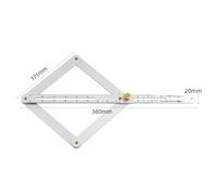 Goniometro, Righello diagonale for goniometro in alluminio for la lavorazione del legno con misuratore di angoli in chiara Strumenti di misurazione for costruzioni di carpentieri quadrati(A)