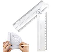 Goniometro - Righello parallelo multifunzione e strumento di geometria matematica, righello angolare artigianale a 360 gradi inciso al per studenti, architetti e artisti, strumento di disegno in