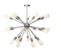 GONMDOPY Lampadario Sputnik Industriale Moderno, Plafoniere per la Casa,Da a Sospensie27 per Cucina,Dario Decorativo per Scale Vintage con Illuminazicromata/Chrome/21-