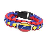 GONMFKM Bracciale Con Bandiera Venezuelana Alla Moda Intrecciato A Mano Bracciale Con Design A Forma Di Bocca Della Torre Del Patriota Venezuelano Intrecciato, Braccialetto Colorato Alla Moda Con Ba