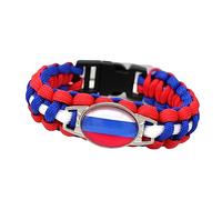 GONMFKM Bracciale Intrecciato Con Bandiera Russa Alla Moda Bracciale Intrecciato Con Bandiera Nazionale Intrecciato Colorato A Mano, Souvenir Novità Treccia Multinazionale Fatta A Mano Gioielli Per