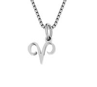GONMFKM Ciondolo Segno Zodiacale Collane 12 Simboli Della Costellazione Ciondolo Hip Hop Catena Maglione Bianco, Collane A Catena Regolabili Per Donna Uomo Gioielli Regalo, Ariete, Regolabile