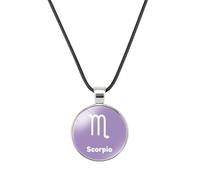 GONMFKM Collana Con Ciondolo Segno Zodiacale Per Donna 12 Costellazioni Modello Creativo Cabochon Ciondolo In Vetro Con Ciondolo Catena Clavicola Nera, Accessori Regalo Gioielli, Scorpione, Regolabi