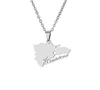 GONMFKM Collana Di Moda Con Mappa Della Repubblica Dominicana Per Donna Uomo, Pendente Con Ciondolo Bandiera Con Mappe Etniche Retrò Catena Da 50 Cm Con Clavicola, Gioielli Classici Hip-Hop Tendenza