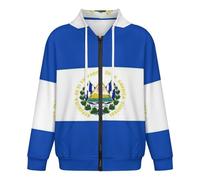 GONMFKM Felpa con Cappuccio Classica da Uomo | Comoda Felpa con Cappuccio Cerniera | Stampa della Bandiera di El Salvador | Cardigan A Maniche Lunghe con Polsini A Coste | Abbigliamento Sportivo 5XL