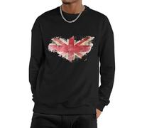 GONMFKM Felpa Girocollo da Uomo A Maniche Lunghe Morbida Felpa Pullover in Misto Cotone Leggera Ideale per Il Lavoro con Stampa della Bandiera del Regno Unito per Il Tempo Libero E Lo Sport