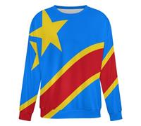 GONMFKM Felpa Girocollo Versatile con La Bandiera della Repubblica Democratica del Congo Facile da Abbinare A Jeans E Pantaloni Perfetta per Lavoro Scuola Sport E Vita Quotidiana
