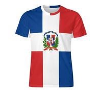 GONMFKM Maglietta Stampata con Bandiera della Repubblica Dominicana Uomo Donna con Bandiera Nazionale Stampata Divertente Costume Ad Asciugatura Rapida novità Maglietta Estiva Unisex Traspirante Gir