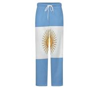 GONMFKM Pantaloni Del Pigiama Per Donne E Uomini In Pile Di Flanella Lunghi Caldi Da Notte Con Stampa Della Bandiera Repubblica Argentina Morbidi E Comodi Per Coppie Taglia L