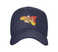 GONMFKM personalità Cappelli Sportivi da Corsa - Classico Cappello da Baseball con Bandiera Sicilia Sicilia per Donna Uomo Cappello da papà Traspirante Italiano Sicilian Pride Protezione da Tutte Le