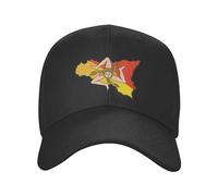 GONMFKM personalità Cappelli Sportivi da Corsa - Classico Cappello da Baseball con Bandiera Sicilia Sicilia per Donna Uomo Cappello da papà Traspirante Italiano Sicilian Pride Protezione per Tutte L