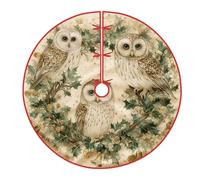 Gonna a gufo e albero, decorazioni natalizie rustiche a forma di campana di agrifoglio, marroni, sotto l'albero, per la casa, la chiesa, l'interno e l'esterno, per feste, 60 pollici