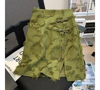 Gonna A-Line Sexy Con Spacco In Jacquard E Frange Per Donna Cinese